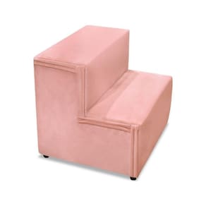 Escada Pet Cachorro Estofada Escadinha Veludo Cão Agnes Rosê