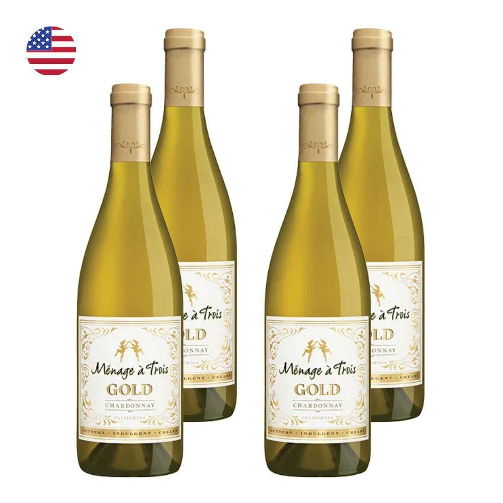 Kit 4 Vinhos Trinchero Ménage à Trois Gold Branco EUA 750ml