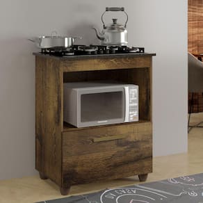 Balcão para Cooktop 05 Bocas 1 Porta Basculante Salvia Ypê