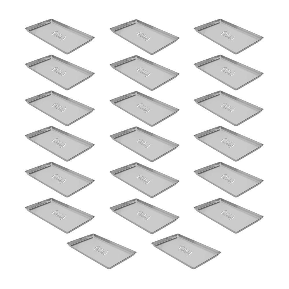 Kit - 20 Formas Assadeiras Lisa Estampada Alumínio Biscoito 60 X 40 X 2 - Imeca