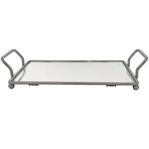 Bandeja Decorativa Espelhada para Aparador Banheiro Bar Perfumes Aço Inox Duler 10,5 x 24cm