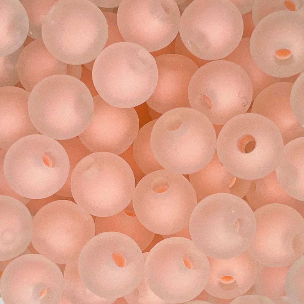 Miçanga Bolinha Pessego Fosca com Miolo Contas Passante 8mm 360pçs Para Fazer Pulseira Montar Colar