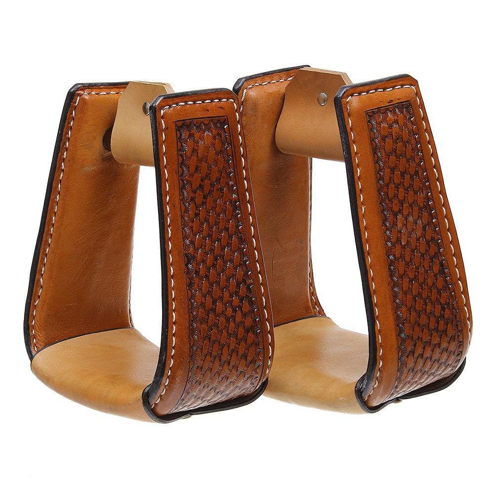 Estribo Revestido em Couro Bordado Balaio Rodeo West 31998