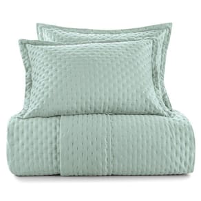 Kit Colcha Cobre Leito Ultrassônico com Porta Travesseiro Tapetes Júnior Colcha Verde - Casal
