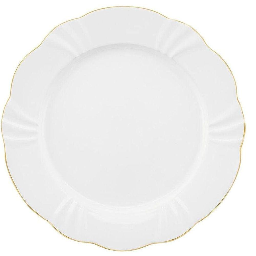 Jogo Pratos para Sobremesa 23cm 6un Soleil Vitória Fio Dourado Oxford