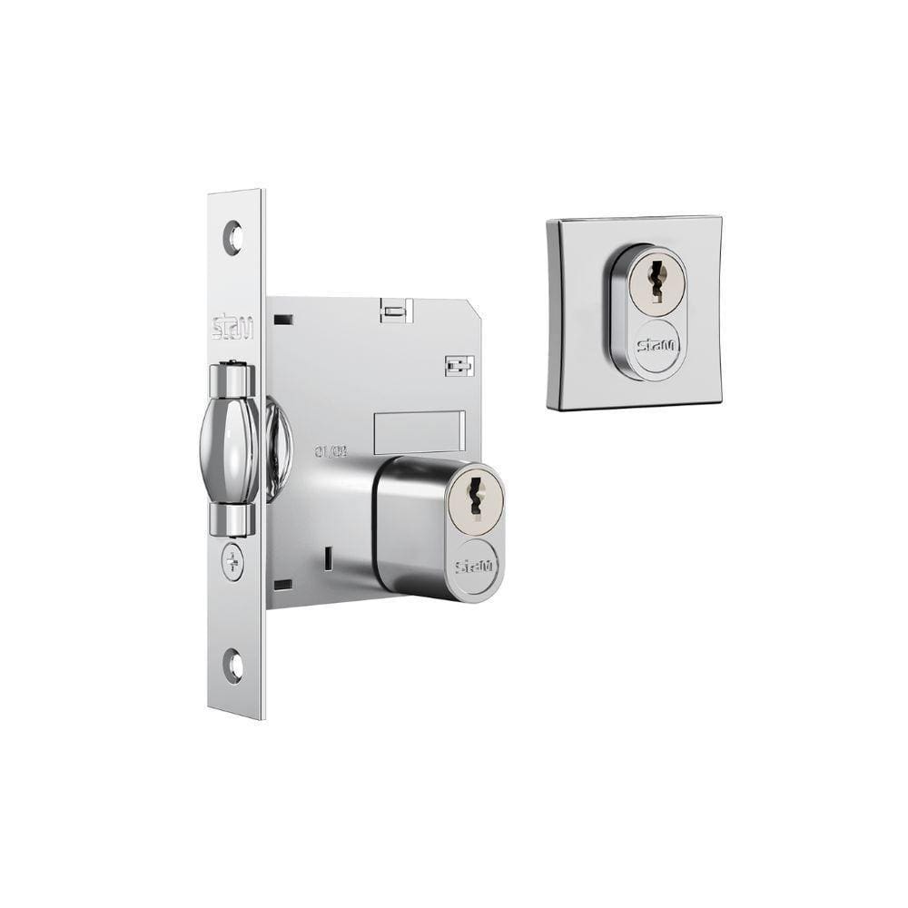 Fechadura Pivotante 1005 Redonda Inox - Stam Quadrado