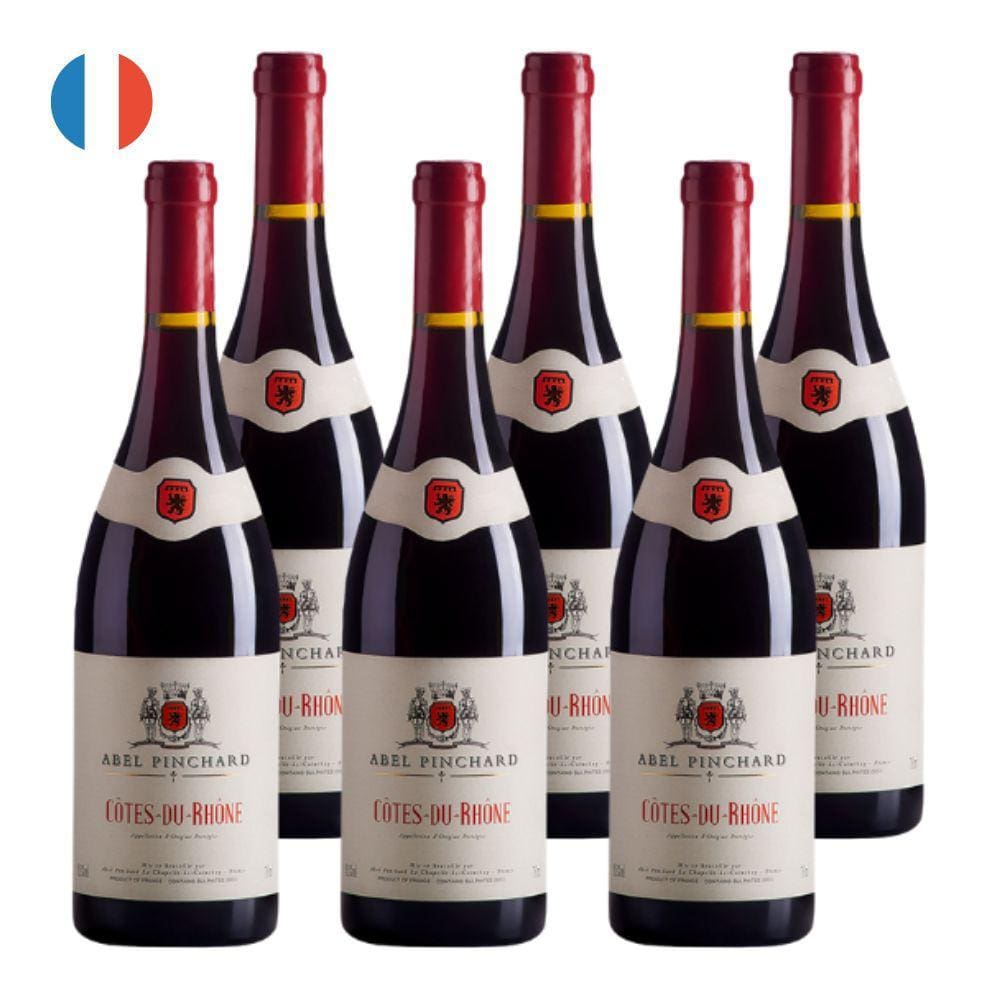 Kit 6 Vinhos Côtes-du-Rhône Abel Pinchard Tinto França 750ml