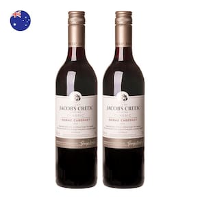 Kit 2 Vinhos Jacob`s Creek Shiraz Cabernet Tinto Austrália 750ml