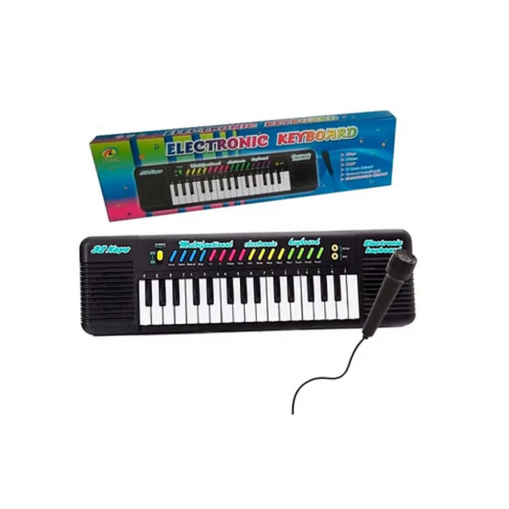 Teclado Infantil Piano Brinquedo Musical Com Karaoke E Microfone