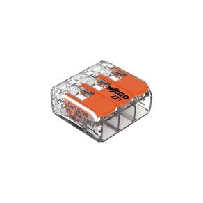 20 Conectores Emenda 4mm 3 Polos 221-413 - Wago