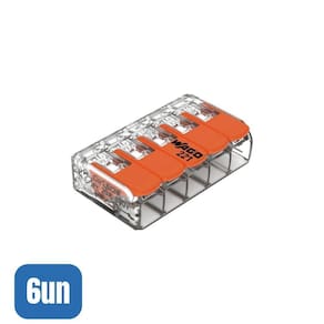 6 Conectores Emenda 4mm 5 Polos 221-415 - Wago