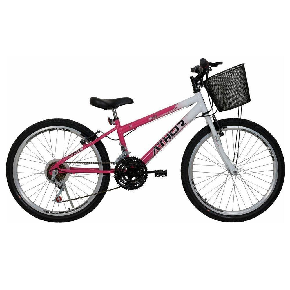 Bicicleta Model Aro 24 18 Marchas Athor Rosa