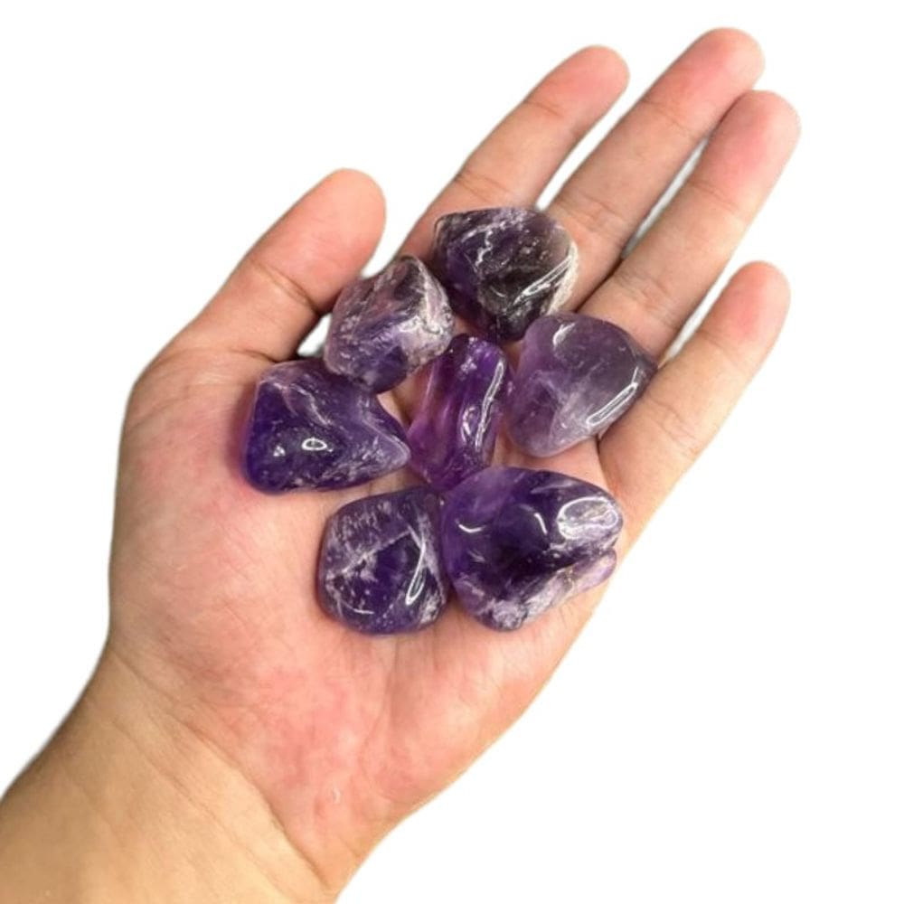 Pedra Rolada Ametista Natural 4 a 5 cm Pacote 200g