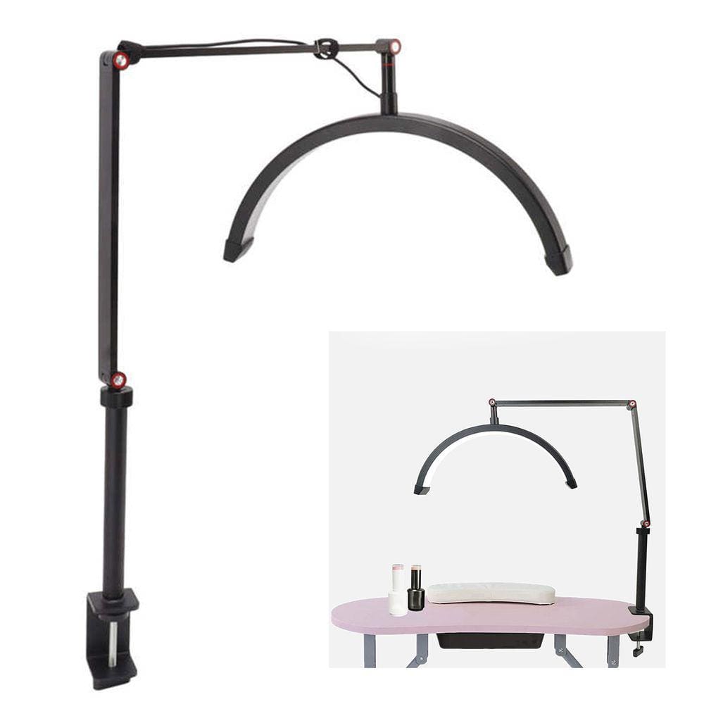 Luminaria Estetica Spa Meia Lua Arco Led 3 Tons Suporte Celular Mesa Limpeza de Pele Salao de Beleza Ilumina Angulo Ajustavel Versatil
