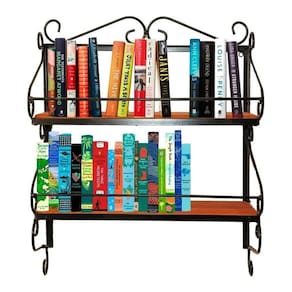 Prateleira Para Livros de Ferro e Madeira Rústica Artesanal