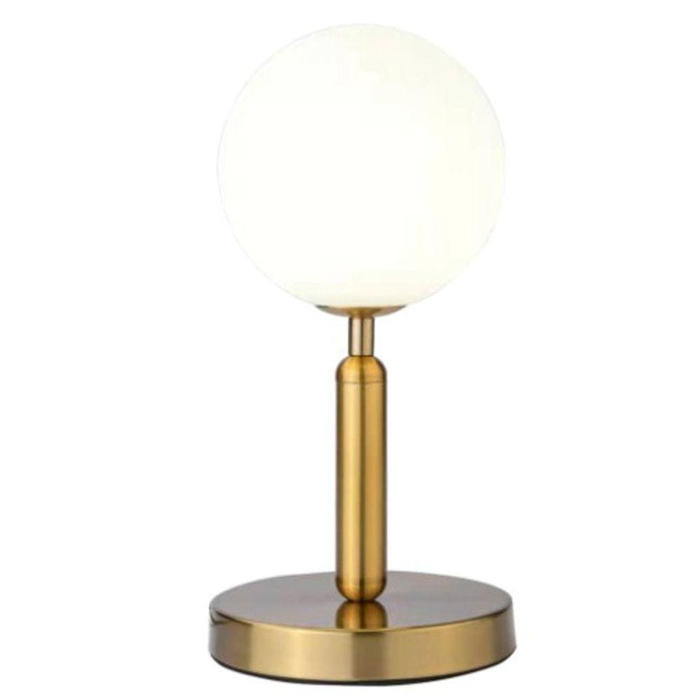 Luminária de Mesa Abajur Globo Dourado 32cm 1G9