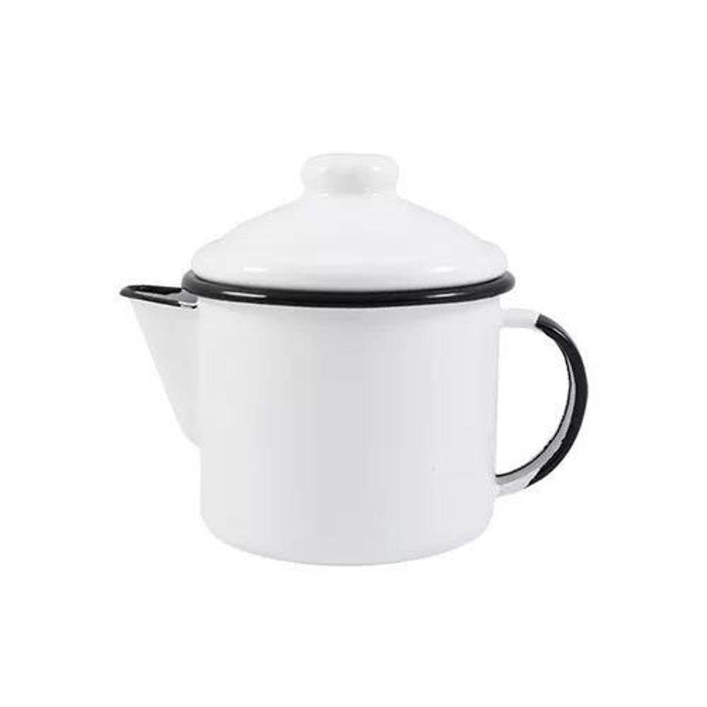 Bule para chá 10 Esmaltado Branco 600 ml - Ewel