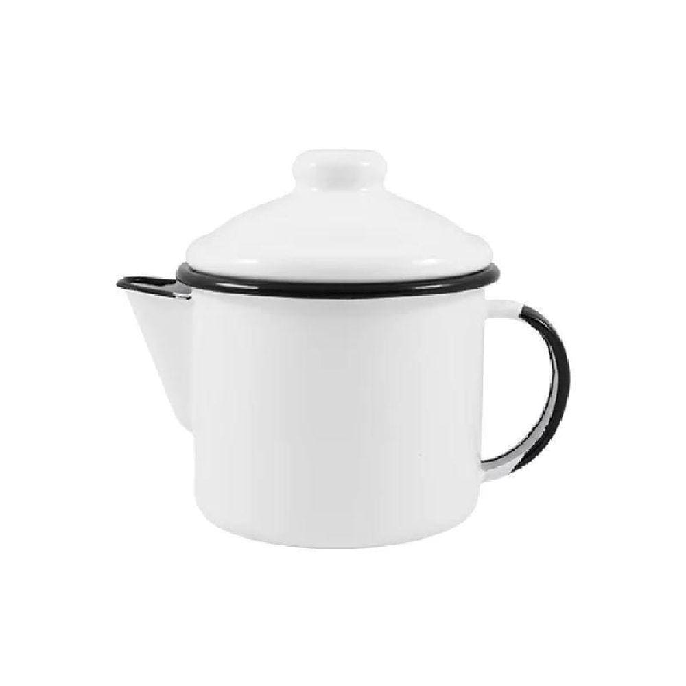 Bule Para Chá Café Leiteira Esmaltado Nº 10 Branco Ewel