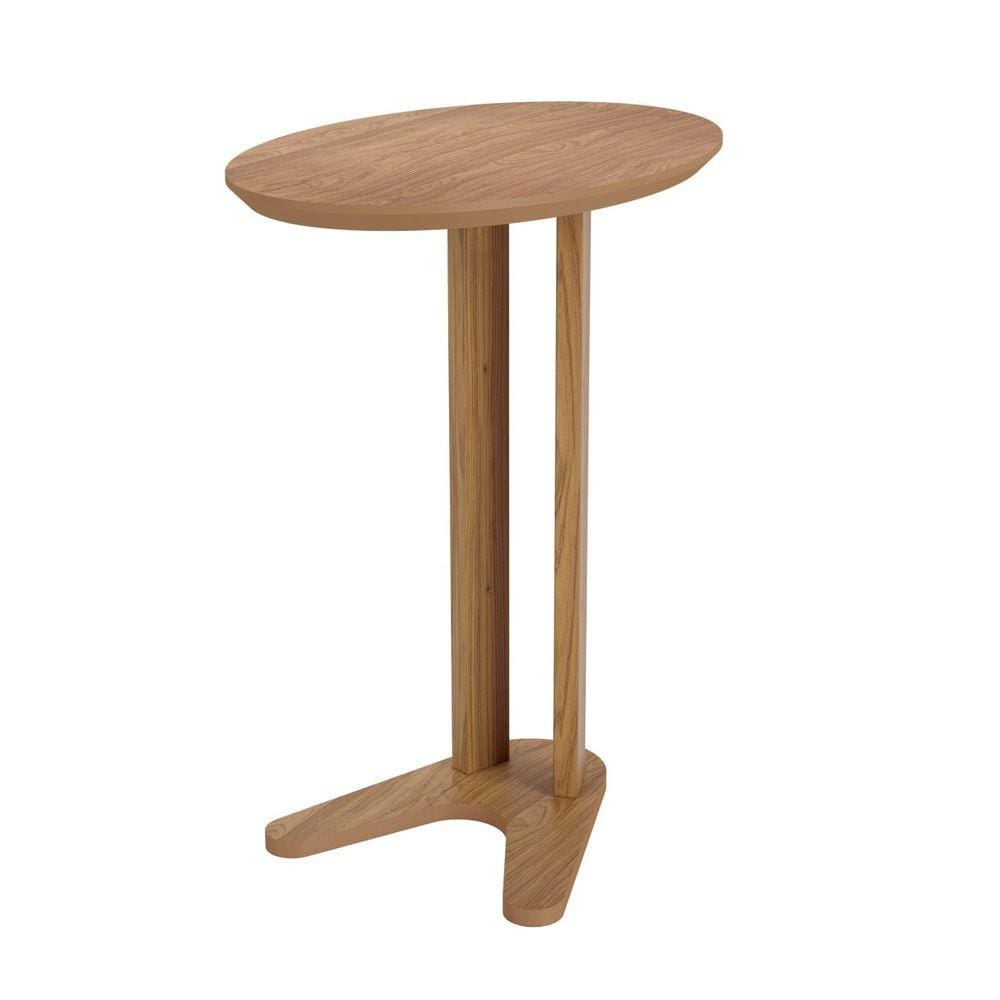 Mesa Auxiliar Oval 60Cm Dalla Costa Freijó