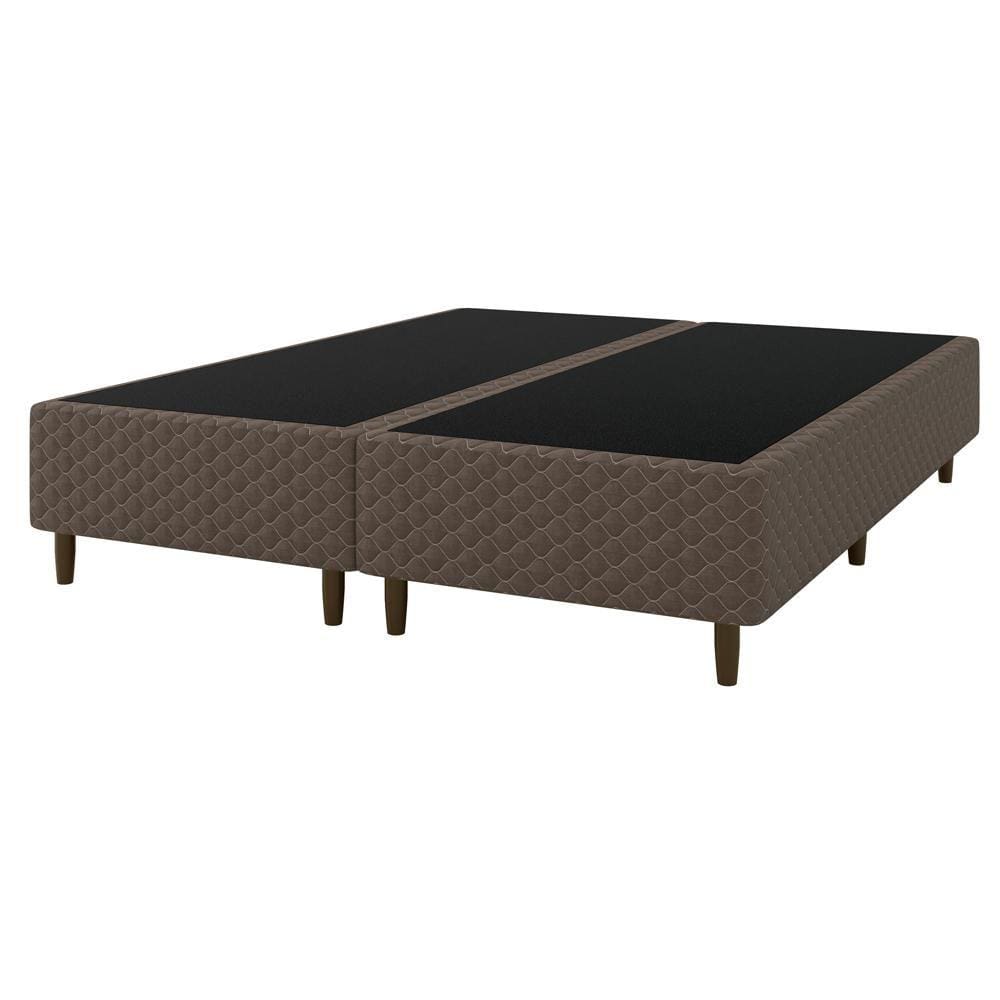 Base Cama Box para Colchão Casal Queen 158x198cm Clio Marrom Umaflex