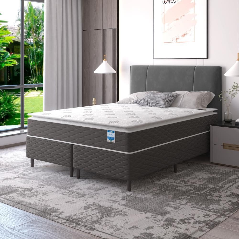Cama Box Casal Queen Molas Ensacadas Individualmente 158x198 Pillow Top Bertha Umaflex