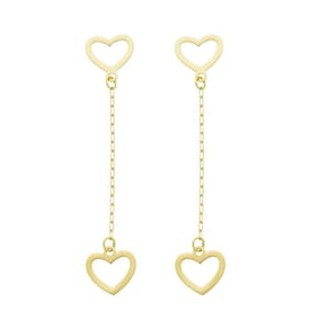 Brinco De Ouro 18k 750 Corrente Com Coração Laser Adulto