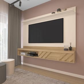 Painel Metropolitan para TV até 75 Polegadas Carvalho Off White - Artely Móveis