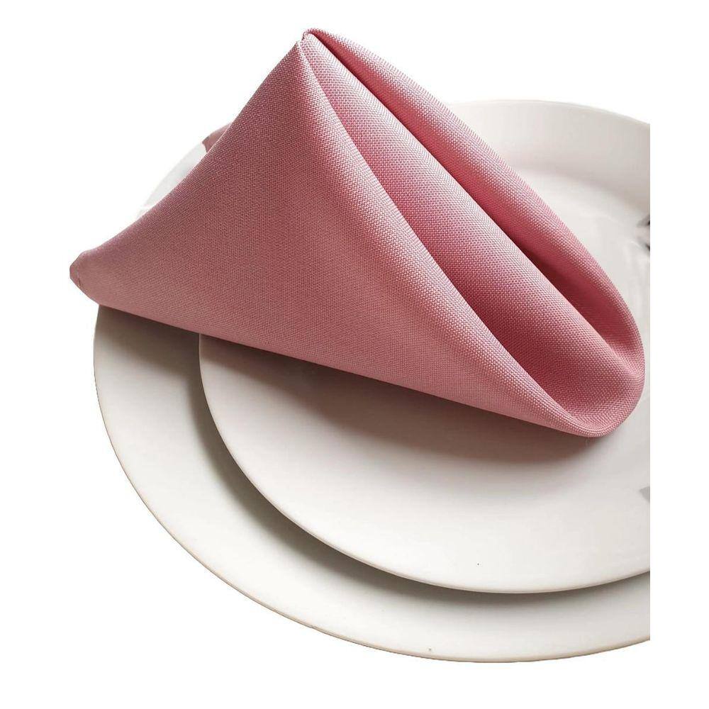 Kit Guardanapo Boca Tecido Mesa Posta 6 Pç Oxford Liso Rosê