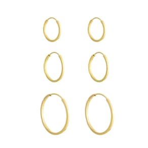 Kit Brinco 3 Pares Argolas De Ouro 18k Adulto E Infantil