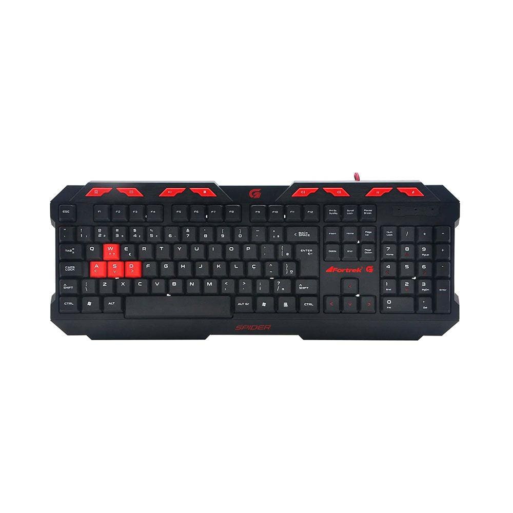 Teclado Gamer Fortrek Spider GK706 Preto/Vermelho - AC2404