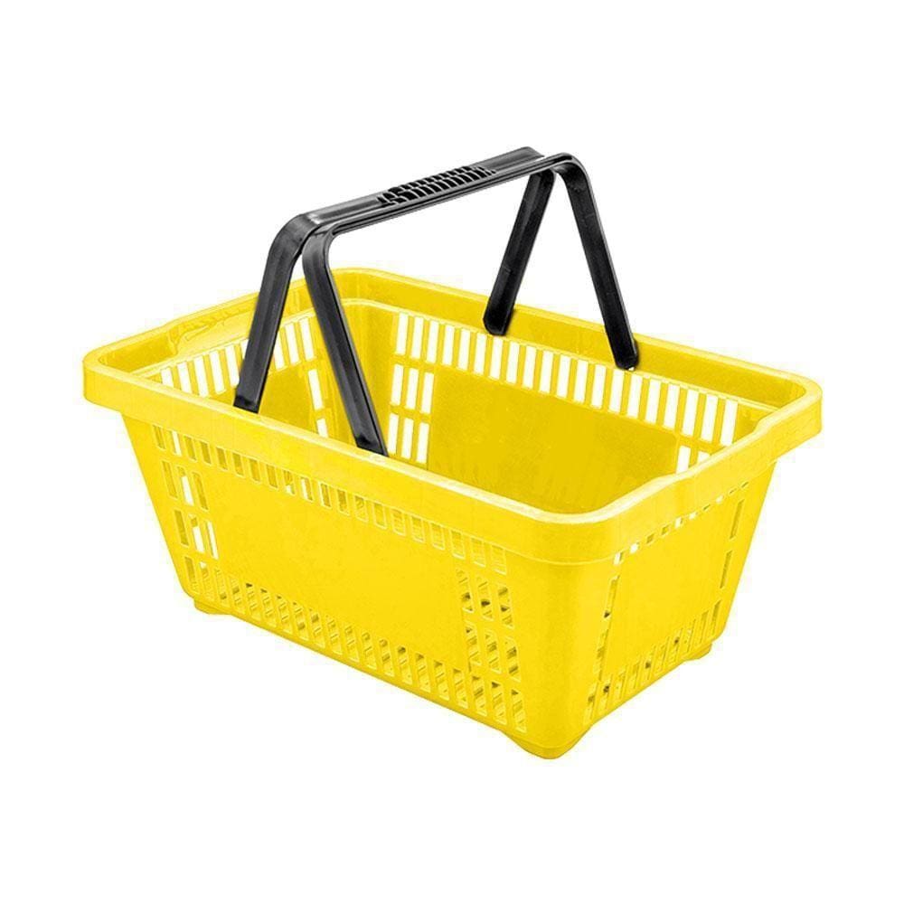 Cesto De Compras Plástico Para Supermercado 16l D100 Cód. 3000 - Della Plast Amarela