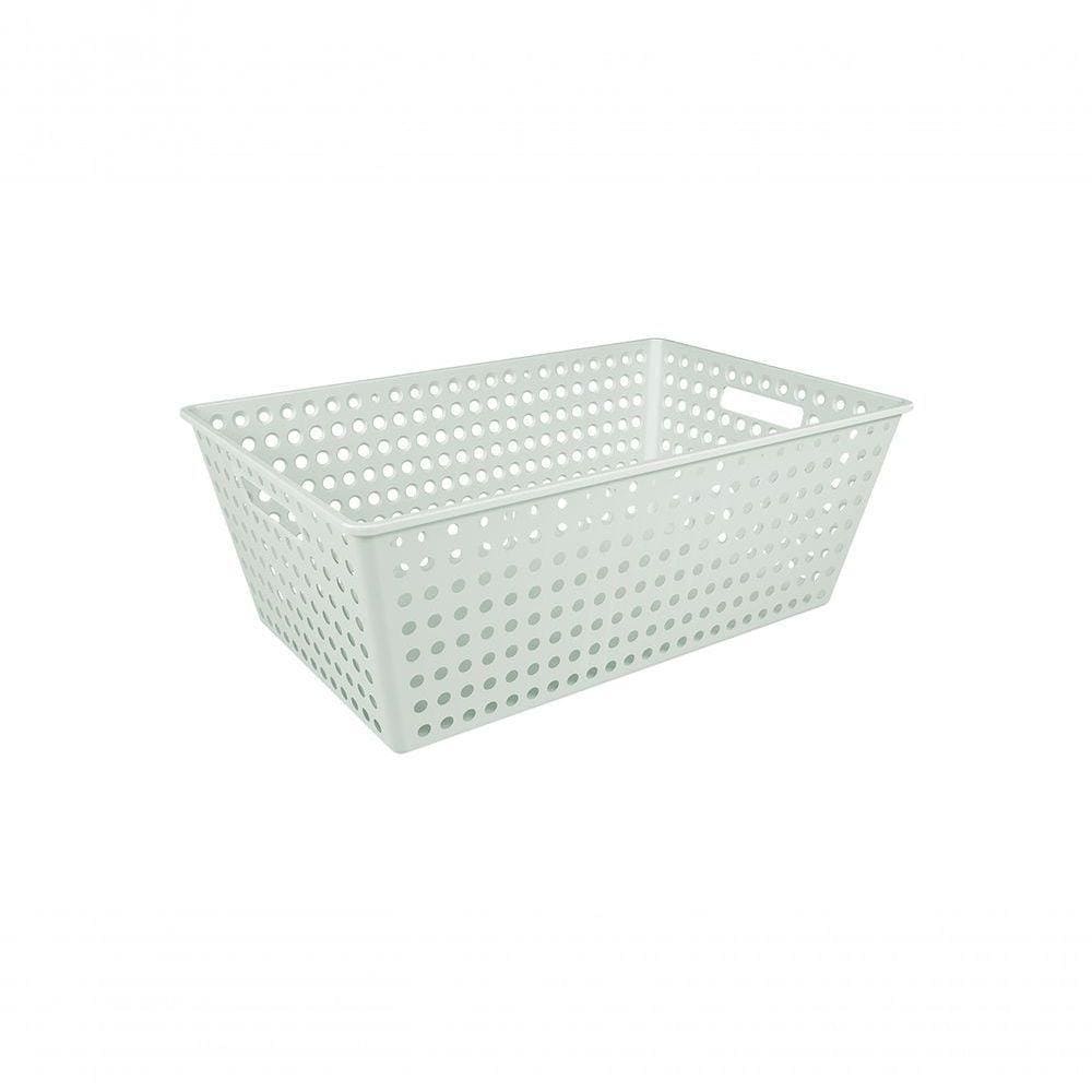 Cestão Organizador 38,6 L Retangular Plástico Cor Eco Natural Linha Flora Coza