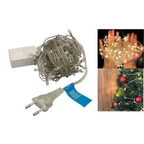 Kit 2 Pisca-Pisca Com 100 Leds 8 Funções Branco Quente 127V