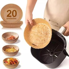 Forro De Papel Air Fryer Descartável Forma Antiaderente 20Un