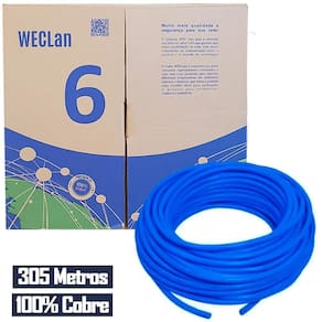 Caixa De Cabo De Rede Cat6 Utp 4P 305M Total Cobre Wec Azul