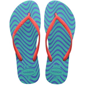 Chinelo Havaianas Slim Harmony Feminino - Verde e Laranja