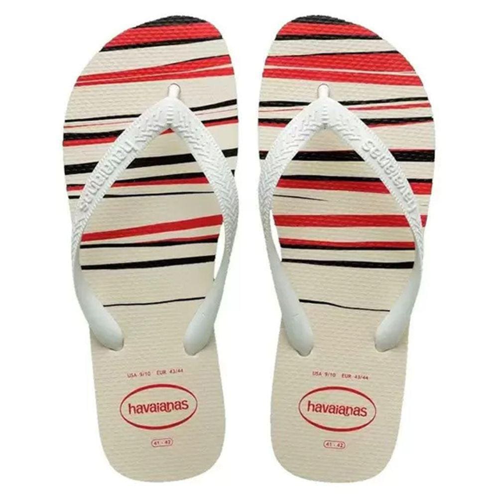 Chinelo Havaianas Top Basic Masculino - Branco e Vermelho