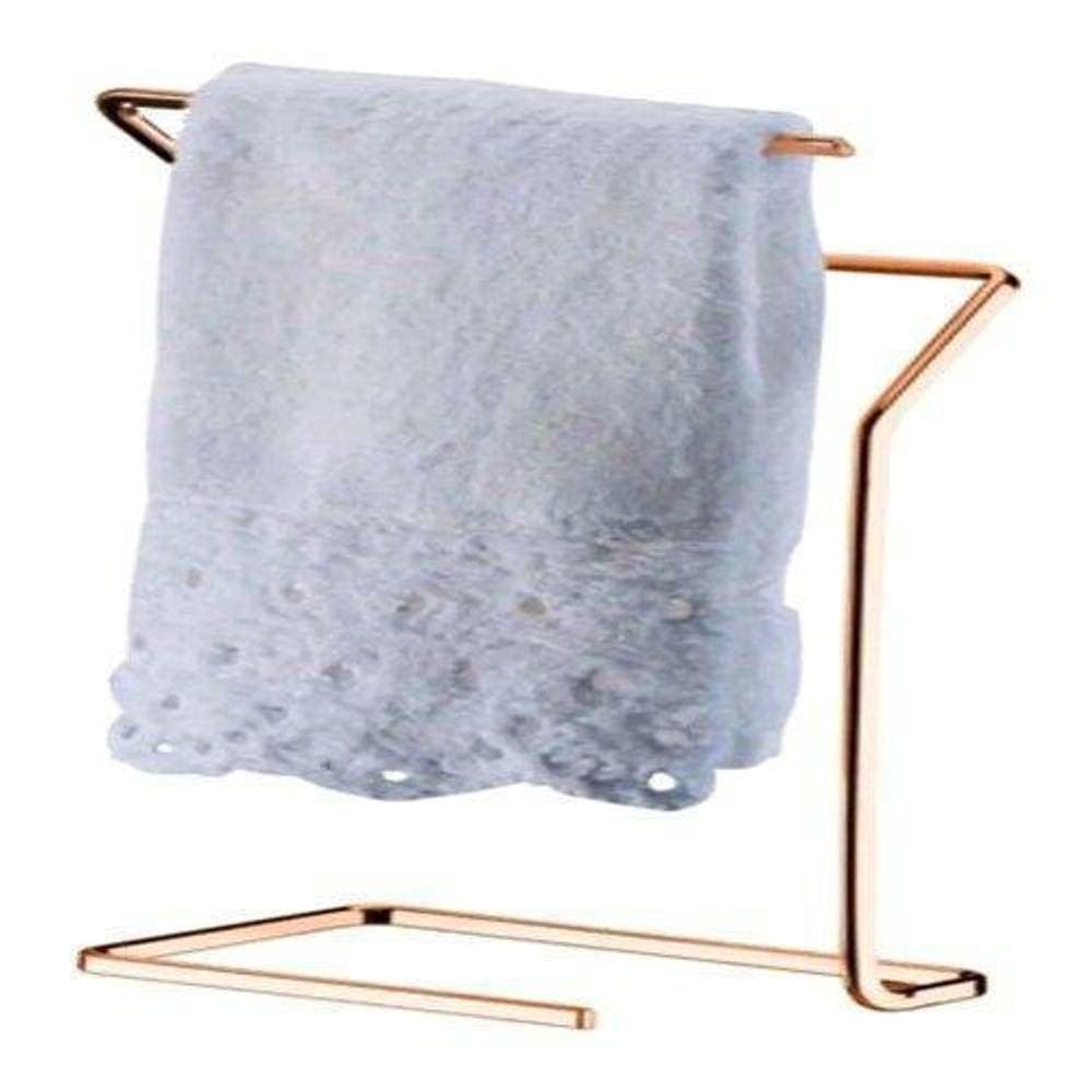 Porta Toalha Rosto Mãos Bancada Lavabo Banheiro Rosé Gold