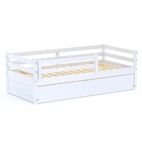 Bicama Infantil Eco com Grade de Proteção Madeira Maciça Branco Mobilistore