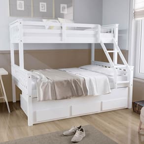 Treliche Cama Casal com Gavetas Madeira Maciça Branco Mobilistore