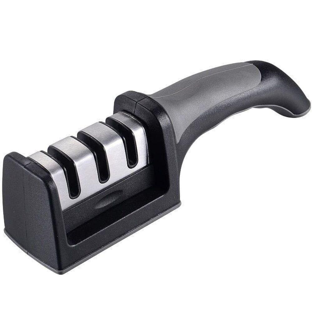 Afiador Amolador De Faca Cabo Plastico Preto 20X7X4,5Cm