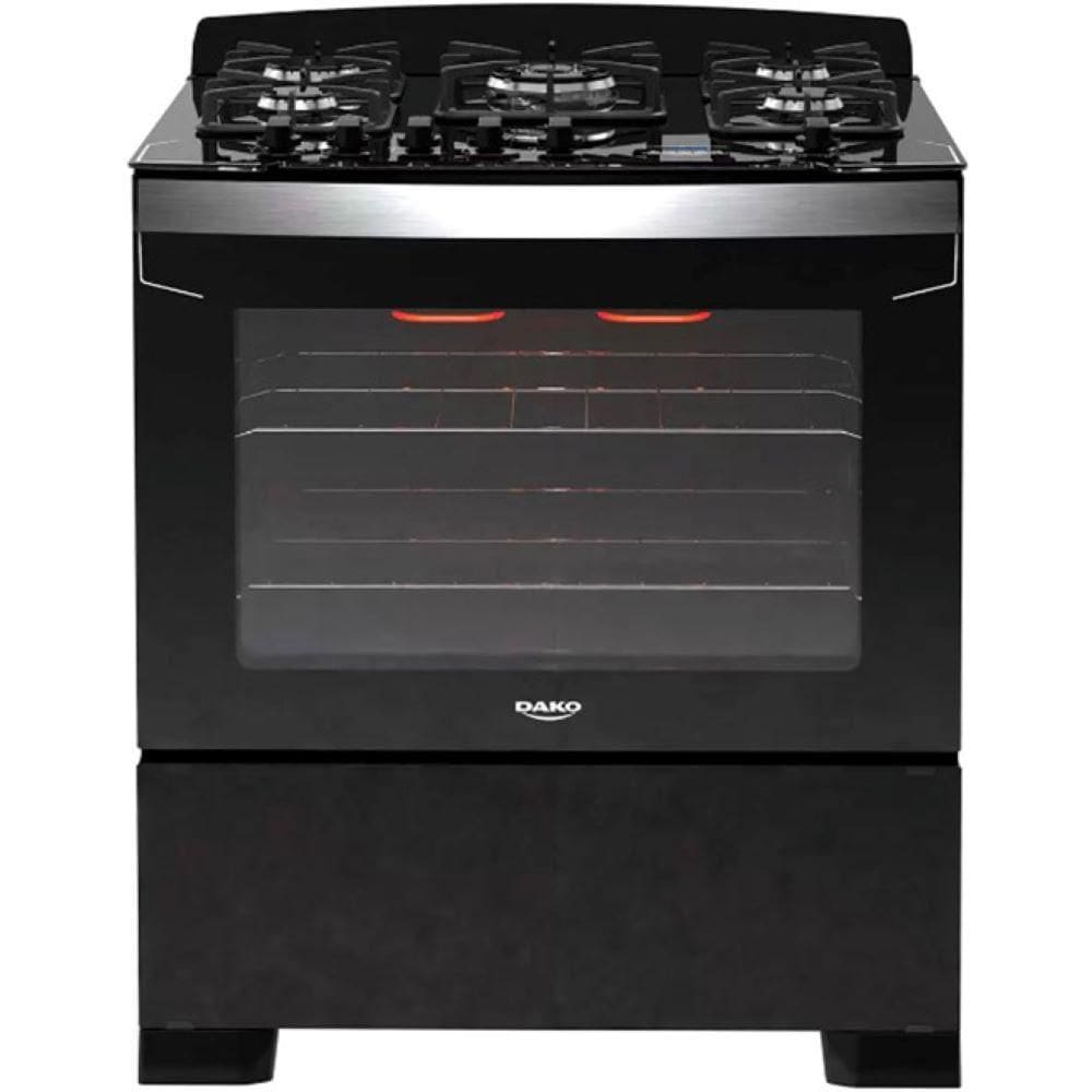 Fogão Dako Diplomata Grill 5 Bocas Mesa de Vidro