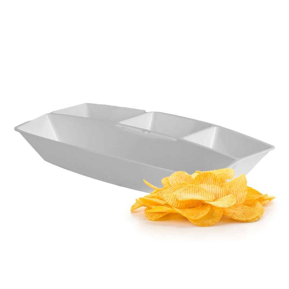 Petisqueira Branca Com 4 Divisões Le Chef 30Cmx15Cmx5Cm