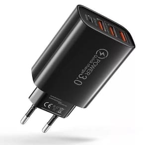 Carregador De Parede Portatil Turbo Fast 60W Usb Preto