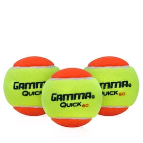 Bola de Tênis e Beach Tennis Gamma Quick Kids Pacote com 03 Bolas