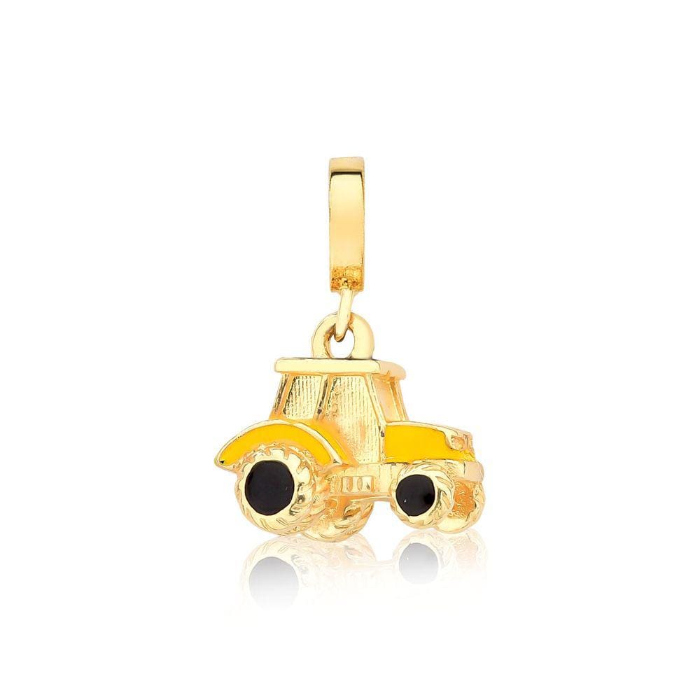 Charm VL Agro Trator Esmaltado Revestido em Ouro