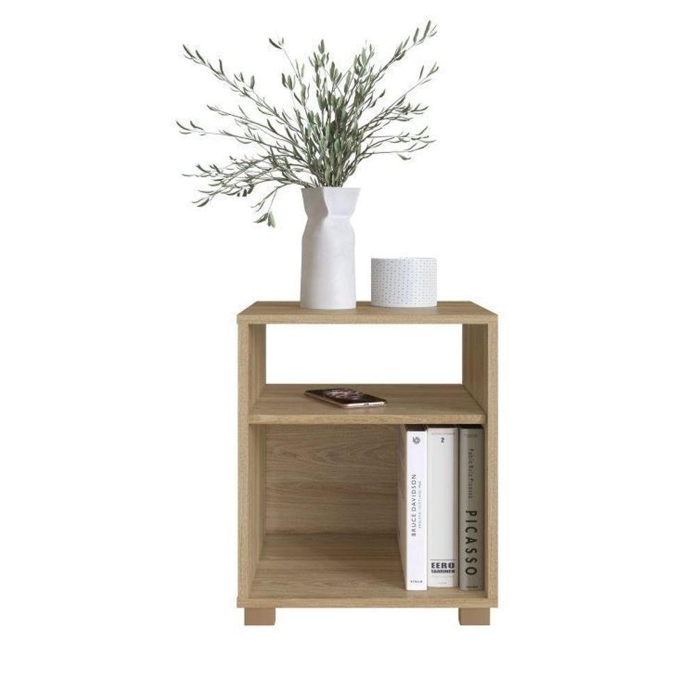 Conjunto 2 Mesas de Cabeceira Siena com Prateleira Aveiro Oak