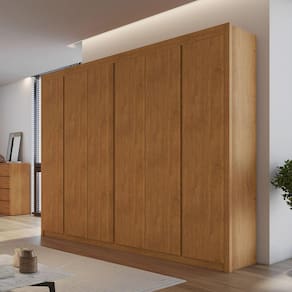 Guarda Roupa 6 Portas 6 Gavetas 100% MDF Santorini Cedro