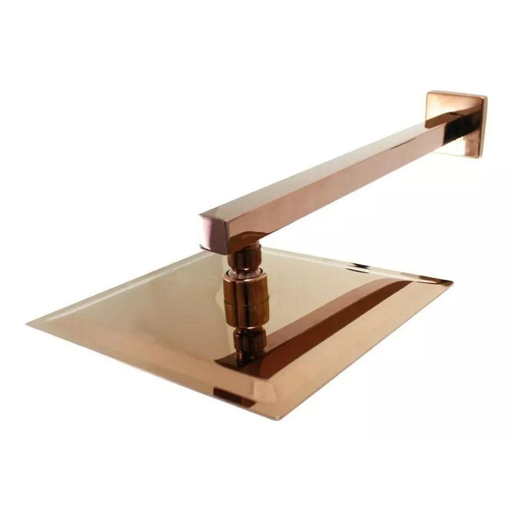 Ducha Slim Quadrada 25x25cm. Rose Gold Brilhante