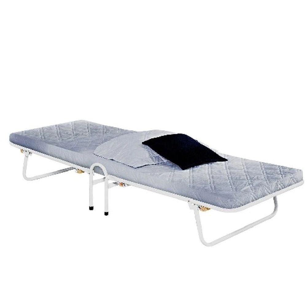 Cama Dobrável Camping com Colchonete Branco - Vitamov